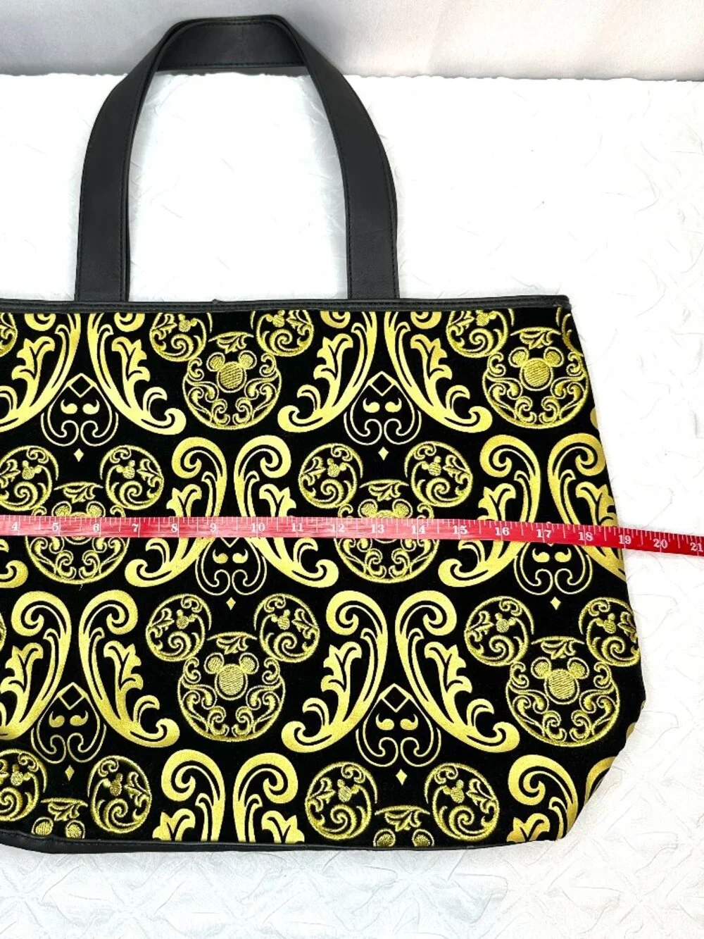 NWOT Disney Parks Original Mickey Mouse Large Purse/Tote Baroque Filigree Velvet - Picture 9 of 9